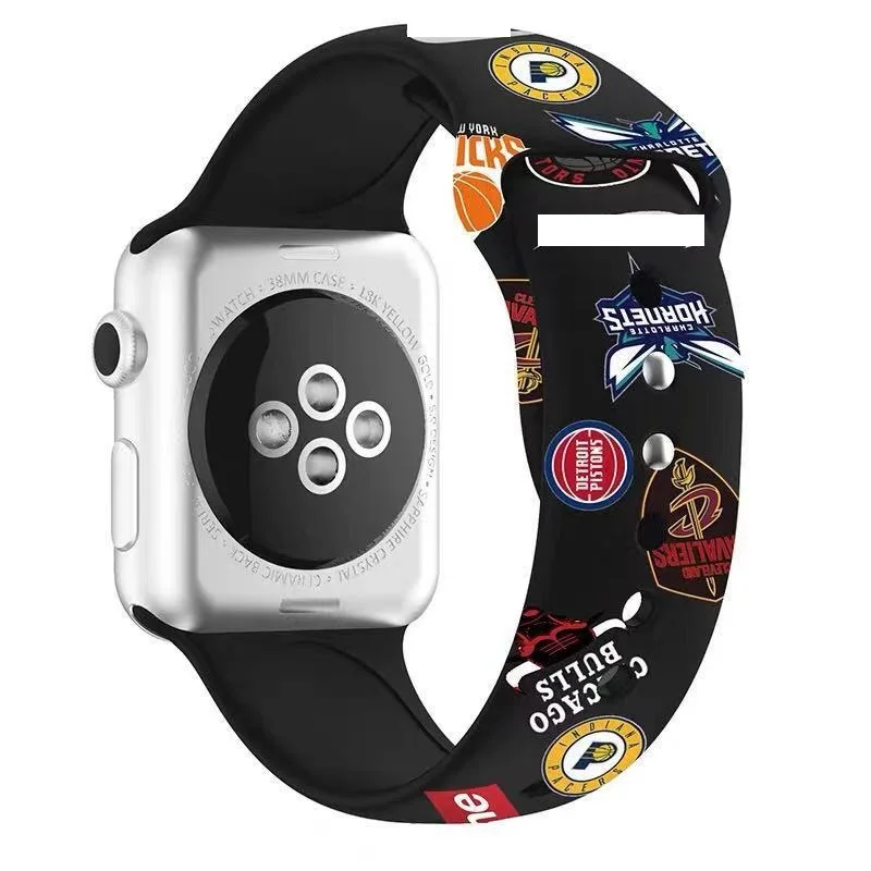 

Fashion Basketball Team Kobe Bryant James Sport Watch Band for Apple Watch 6 5 4 3 2 se Strap for iWatch, Colorful
