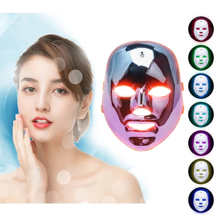 

7 colors led mask facial skin tightening anti wrinkle rejuvenation PDT led light therapy anti-aging red light therapy mask, Colorful