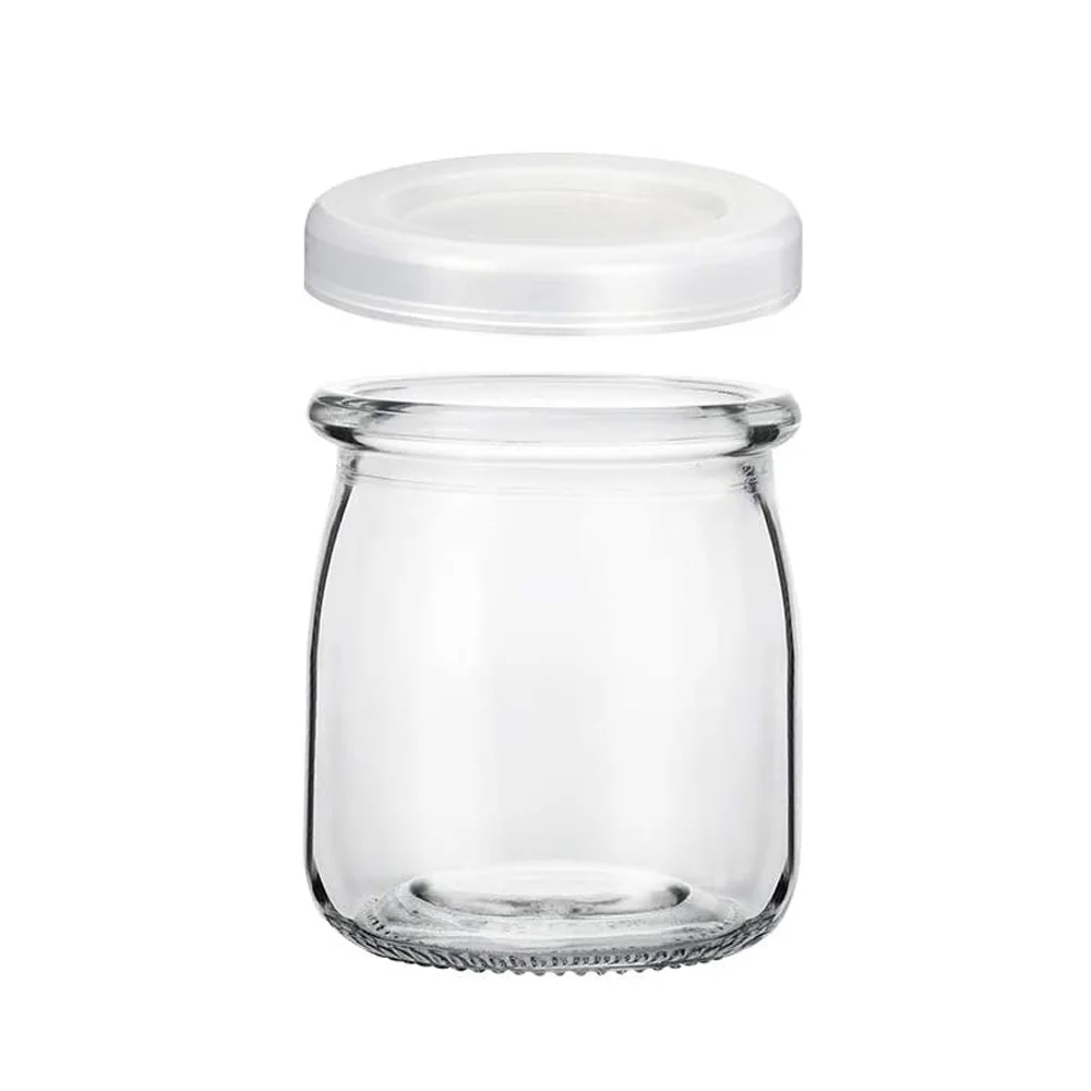 

6 oz Clear Yogurt Jars With PE Lids Glass Pudding Jars Yogurt Jars Ideal for Jam Honey