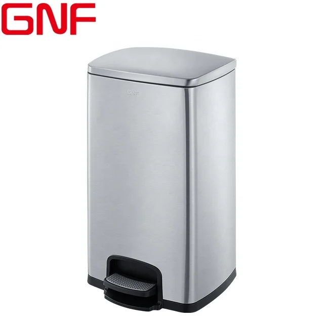 

GNF hot selling office 25L foot pedal bin kitchen waste bin stainless steel 430 garbage cans for home
