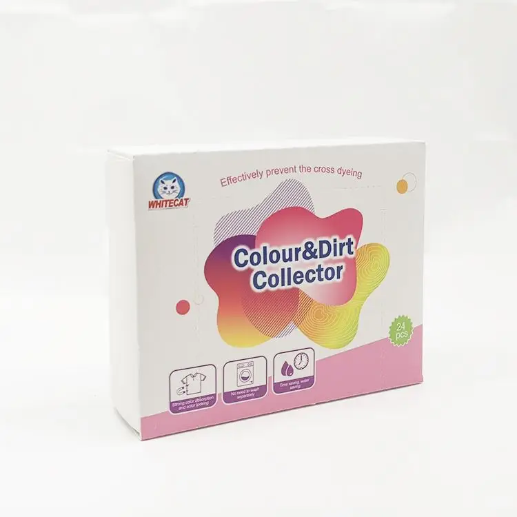 

New invention color run remover fabric laundry dye grabber sheets, White