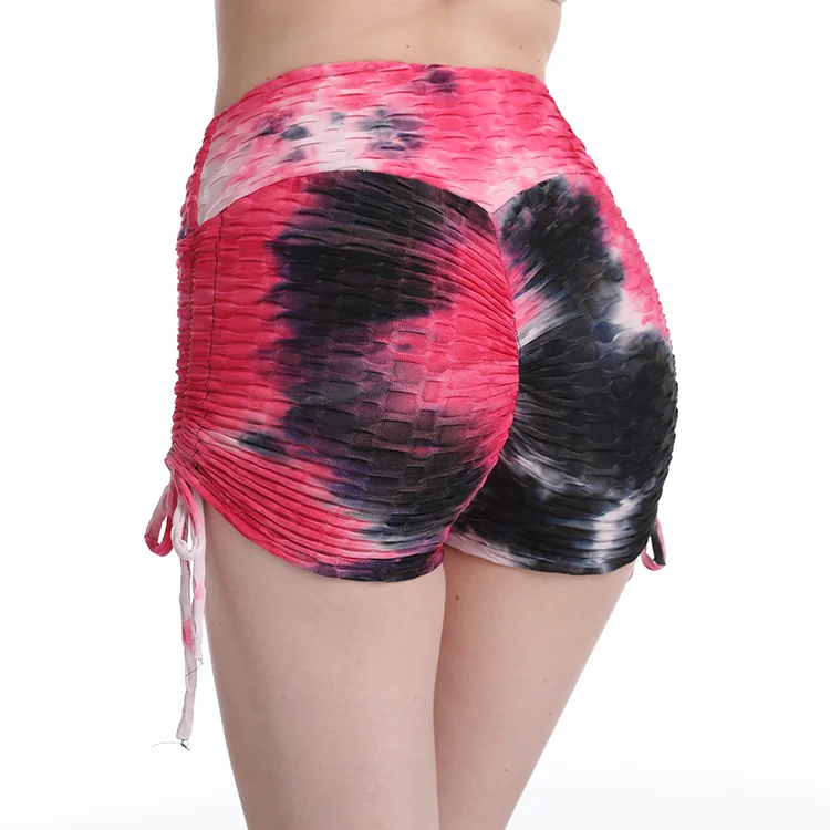 

2021 newly designed women's sports yoga cycling gym tie dye shorts, Customized colors