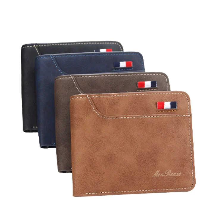 

High quality wholesale OEM customized business cheap slim pu leather credit card holder pocket minimalist wallet, 4 colors