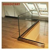 Roof deck u channel tube glass balustrade stair railing design for balcony