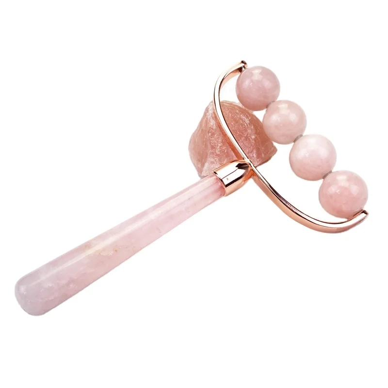 

2021 Hot Selling New 4D Gua Sha Pink rose quartz Body Massager stone