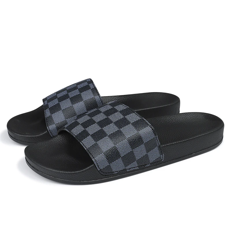 

Top Sale Cheap Flat Slide Sandals Men Breathable Sneakers Soft Home Slides Sandals Shoes Slippers, Black brown orange