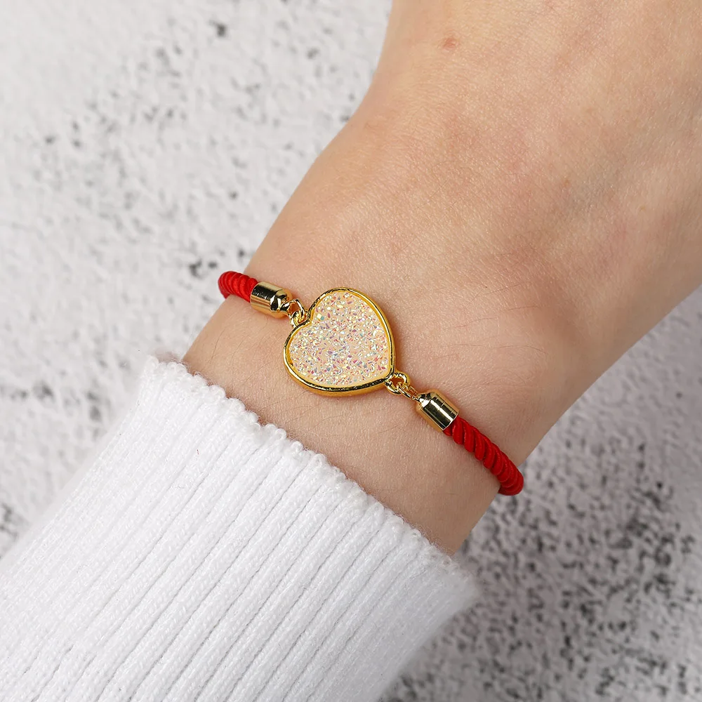 时尚手工心形手链绳子友谊手链女士珠宝独特编织手链