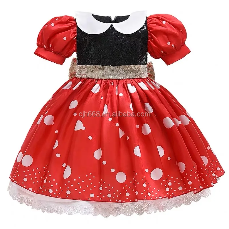 

Pretty Colorful Children's Classical Short Sleeve Chiffon Princess Dresses for Girls Kids, Pink