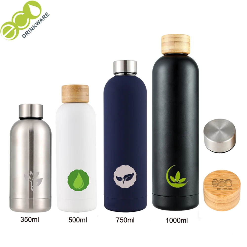 

GV036 double wall vacuum flask insulated water bottle stainless steel water bottles with customer logo bamboo lid 500ml 750ml