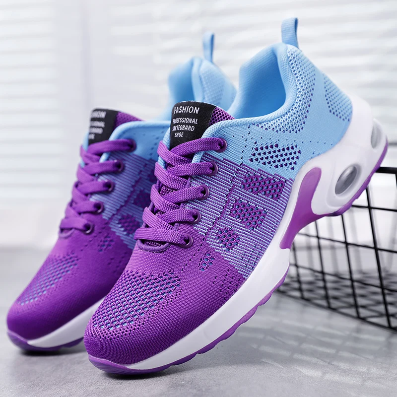 

women's casual shoes platform fashionable flat fashion sneakers breathable running shoes, Purplish blue,pink grey,black,dark blue