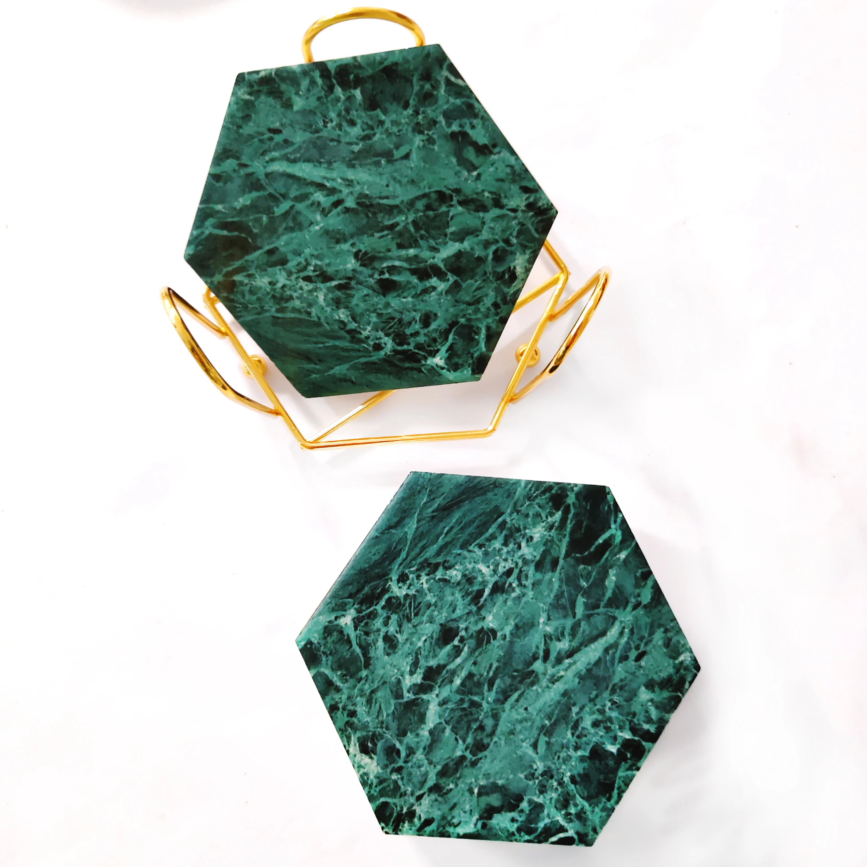 

Home Decor Ceramic Gold Marble Coasters With Cork Back, Cmyk