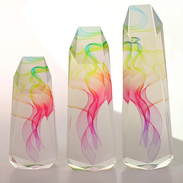 

custom silk printing glass plaque awards glass crystal trophies