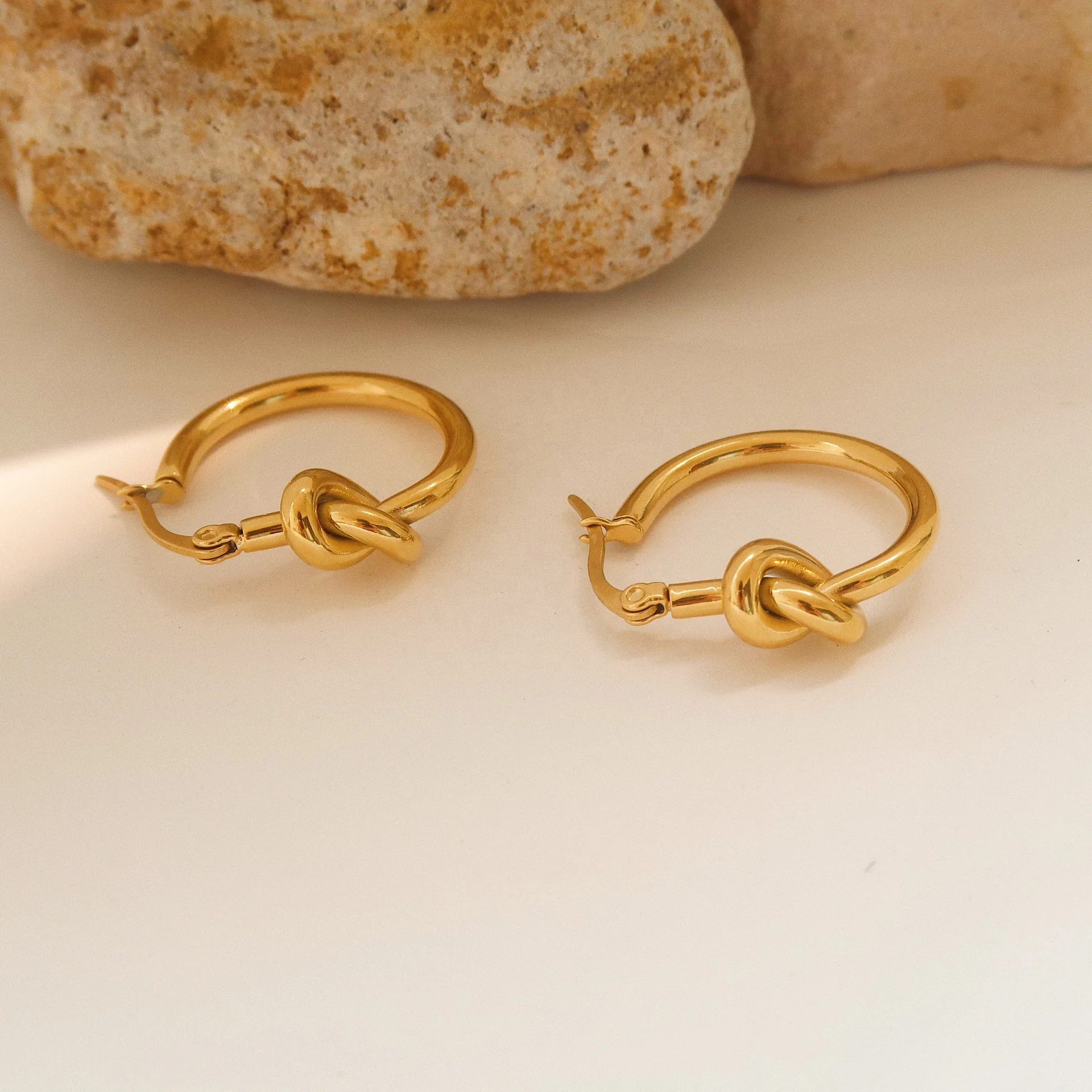 

Tarnish Free Stainless Steel 18K Gold Plated Hoop Earrings For Women Minimalist Rings Women Jewelry