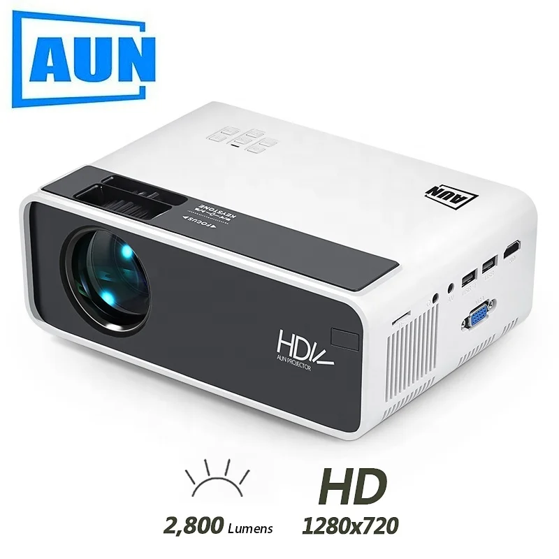 

[Aliexpress Hot Selling] AUN MINI Projector D60S, 1280x720P, Android WIFI , LED Proyector for 1080P Home Cinema, 3D Video Beamer