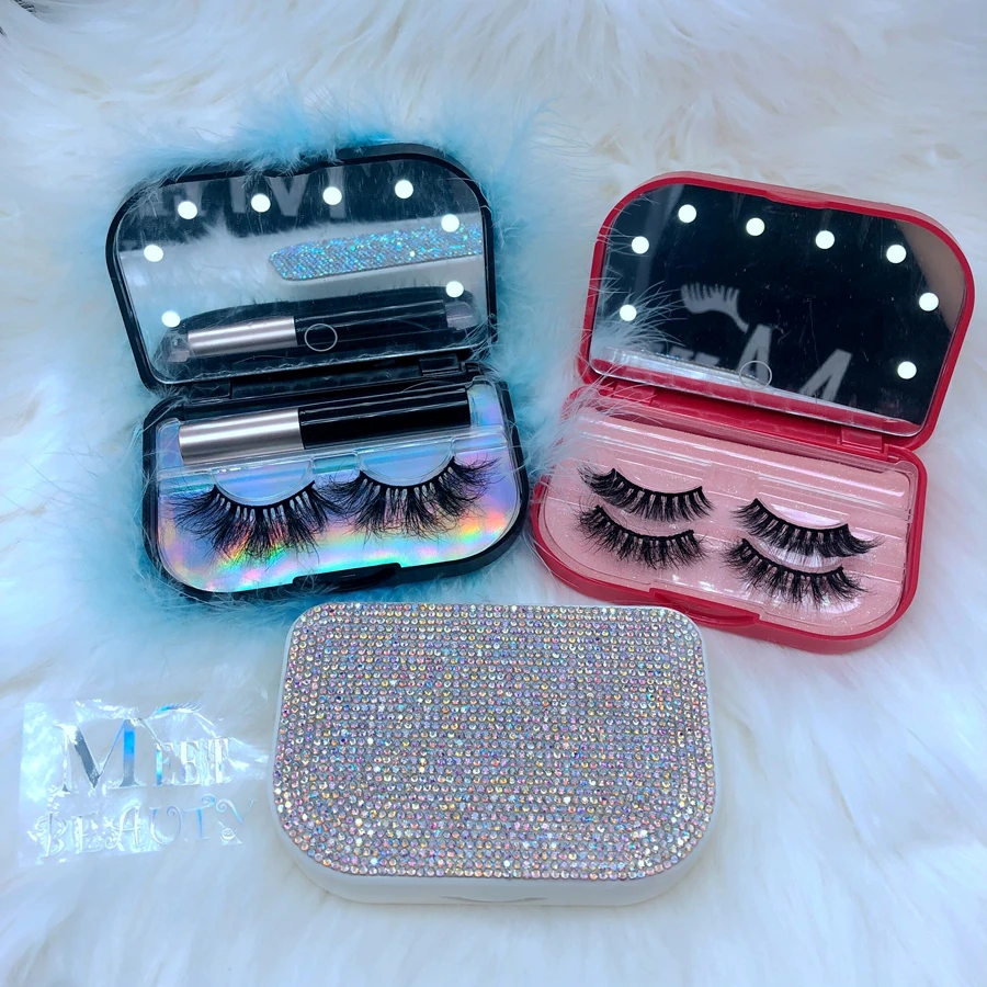 

Meetbeauty 3d 5D mink eyelashes and 2020 hot best selling eyelash led case eyelash vendor customized boxes private label, Black