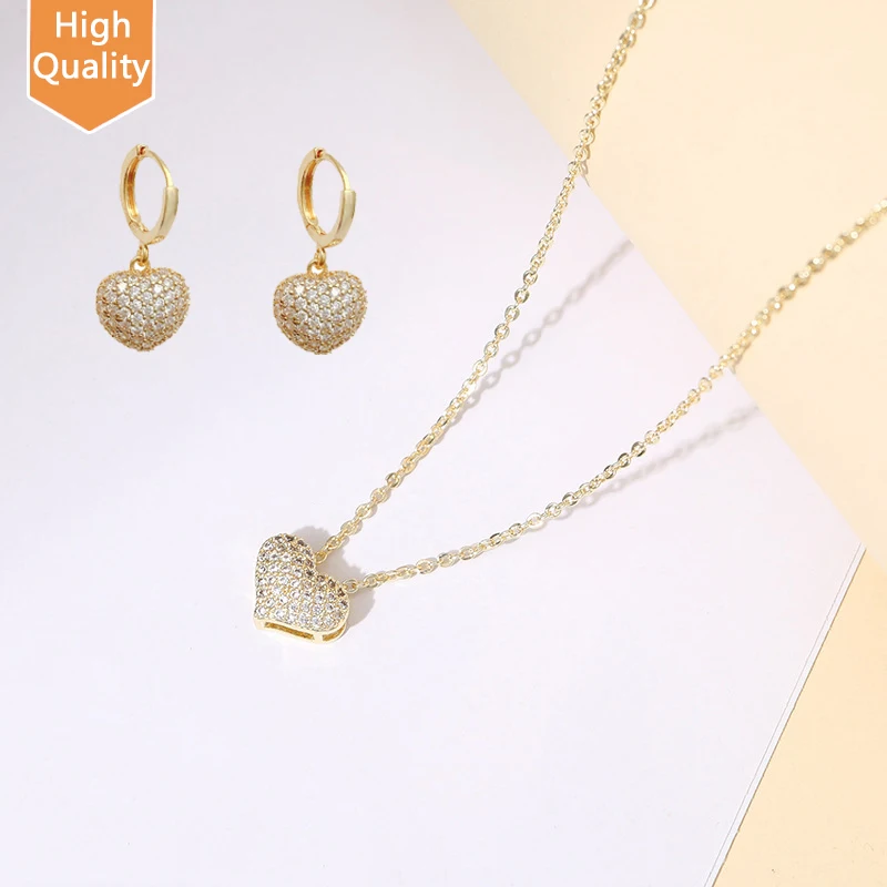 

Wholesale High Quality Fashion Gold Silver Plated Heart Cubic Zirconia Cz Jewelry Sets