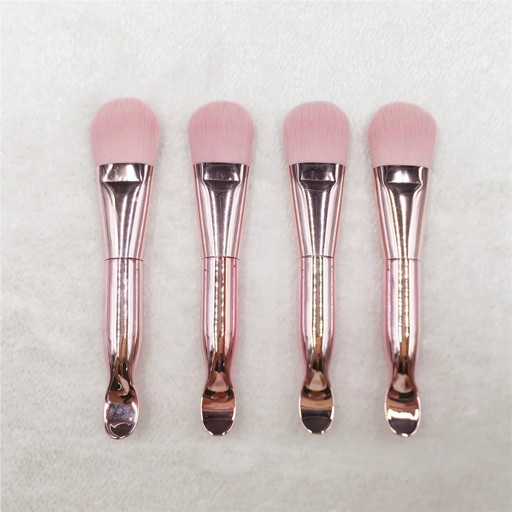 

Double-sided With Scoop Pink Bright Bling Cute Vegan Face Mask Brush Foundation Makeup Spa Mixing Beauty Accessory Personalized, Pink,bright silver