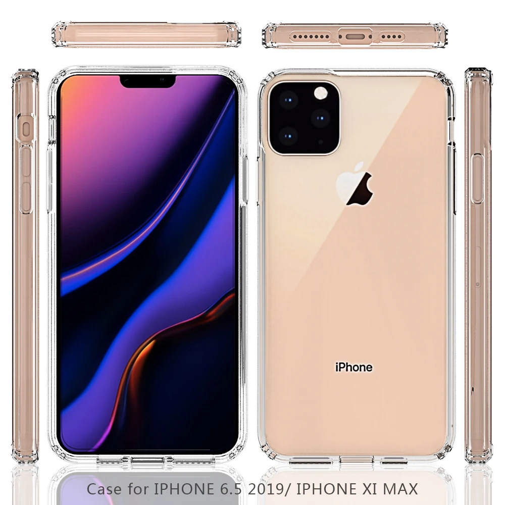 TPU+Acrylic Clear Transparent Mobile Cover Phone Case for Apple iPhone XI Max 6.5" 2019 11 Max XS2 Max