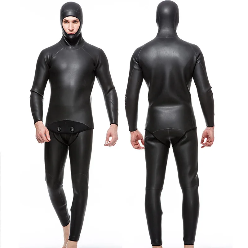 

Black Long Sleeve Men's Wetsuit 3mm Waterproof High Elastic Swimsuit 2 Pieces Smooth Skin Triathlon Spearfishing Wetsuit