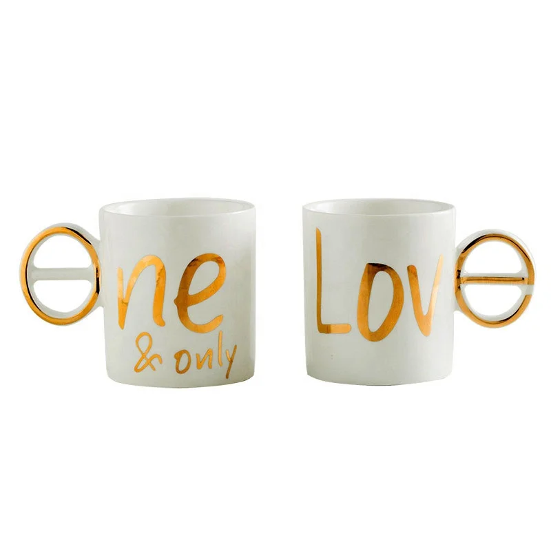 

Ins Creative Wedding Companion Souvenir Ceramic Mug Letter Coffee Mug