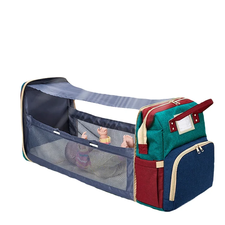 

wholesale diaper bags custom mommy baby portable 3 in 1 bed diaper backpack bag