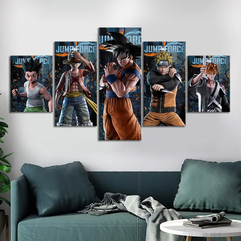 Unframed 5 Pieces Sofa Background Wall Stickers Hd Print Wallpaper Living  Room Decor Dragon Ball Canvas Art Paint Wall Art Decor - Buy Dragon Ball  Painting,Oil Painting Canvas,Wallpaper Canvas Product on 