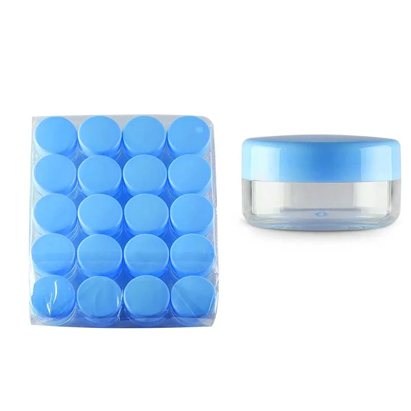 

Beauty containers small plastic cosmetic jars 5 gram lip balm pot black blue pink clear lids in stock