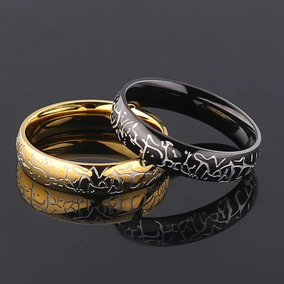 

European and American fashion men's cracked titanium steel ring stainless steel retro domineering tail ring ring