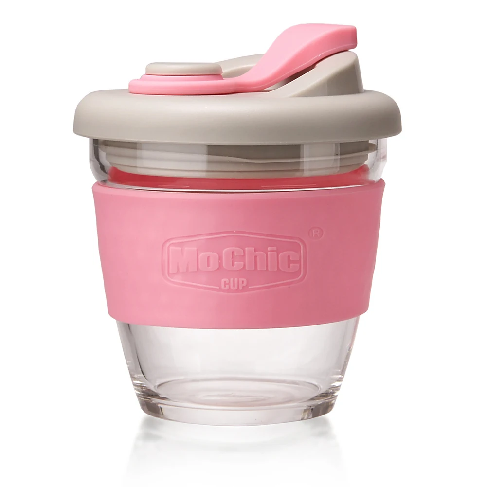 

Hot Sale Fashionable Spill Proof Non Leak 8oz 227ml Bpa free pp Custom Glass Coffee Cup Mug