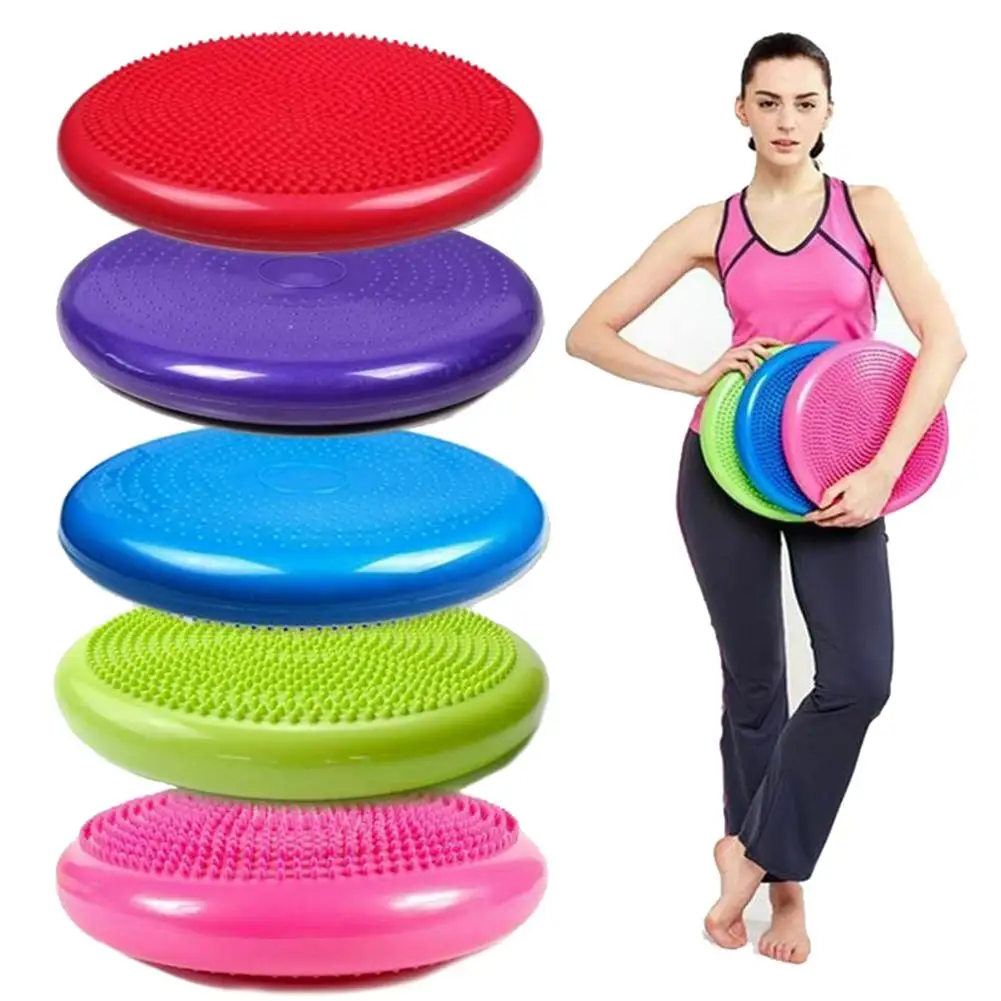 

33cm Yoga Balance Ball Gym Inflatable Stability Wobble Training Balanced Fitness Massage Pad Mat Disc Cushion