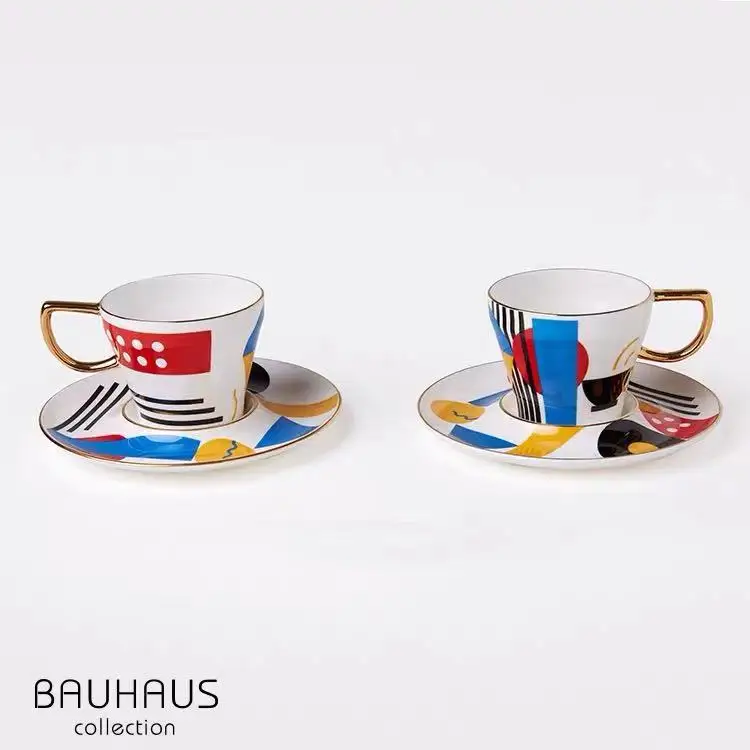 

Tea Cup and Saucer Set Blue Flowers Fine Bone China Vintage Porcelain Coffee Cup Set 8oz