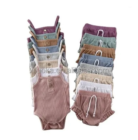 

High Quality Fashion Cute Girl Clothes Solid Color Knit Cloths Sleeveless Girl Suit, Picture