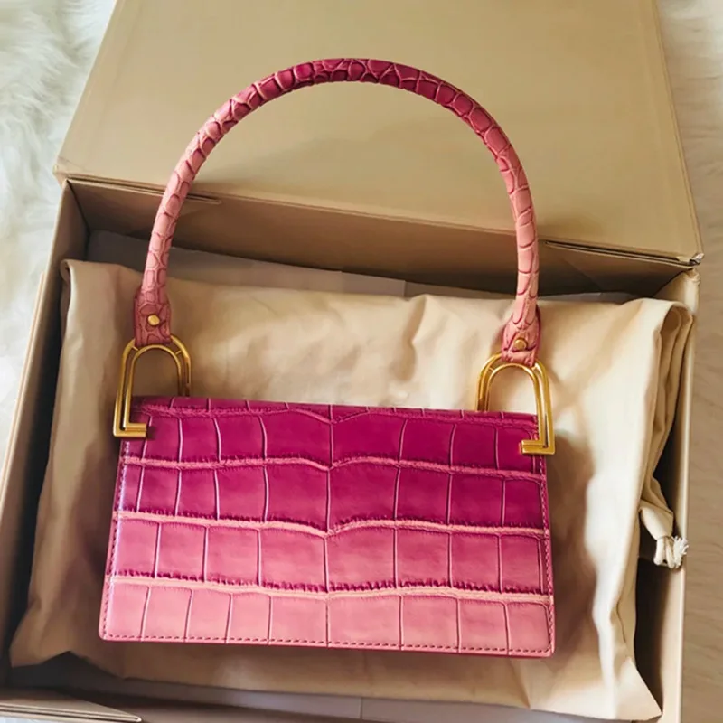 

Ins Hot 2021 Spring Summer Gradient Pink Color Stone Pattern Pearl Handbag elegant woman handbag handbags for wom luxury, Customizable