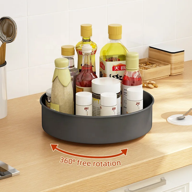 

Stainless steel Creative Multi-function space saving kitchen storage spice rack turntable lazy susan cabinet organizer