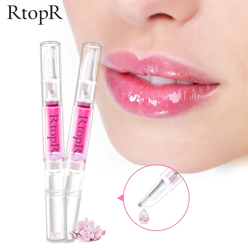 

RtopR Dry Crack Peeling Repair Reduce Lip Fine Lines Essence Moisturizing Beauty Care 3ml Cherry Blossom Lip Serum Mask