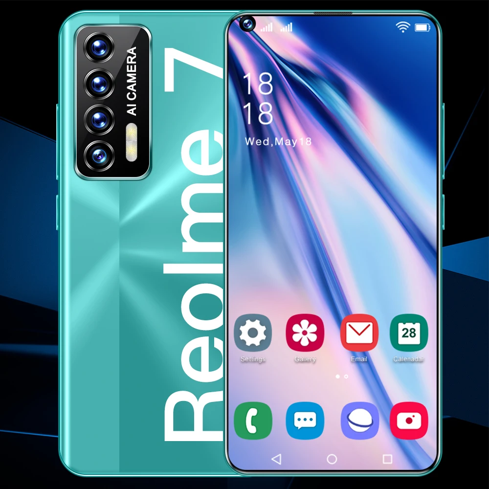 

original 16+512gb realme phones is reolme7 telephone portable android cheap 4G 5G smart phones