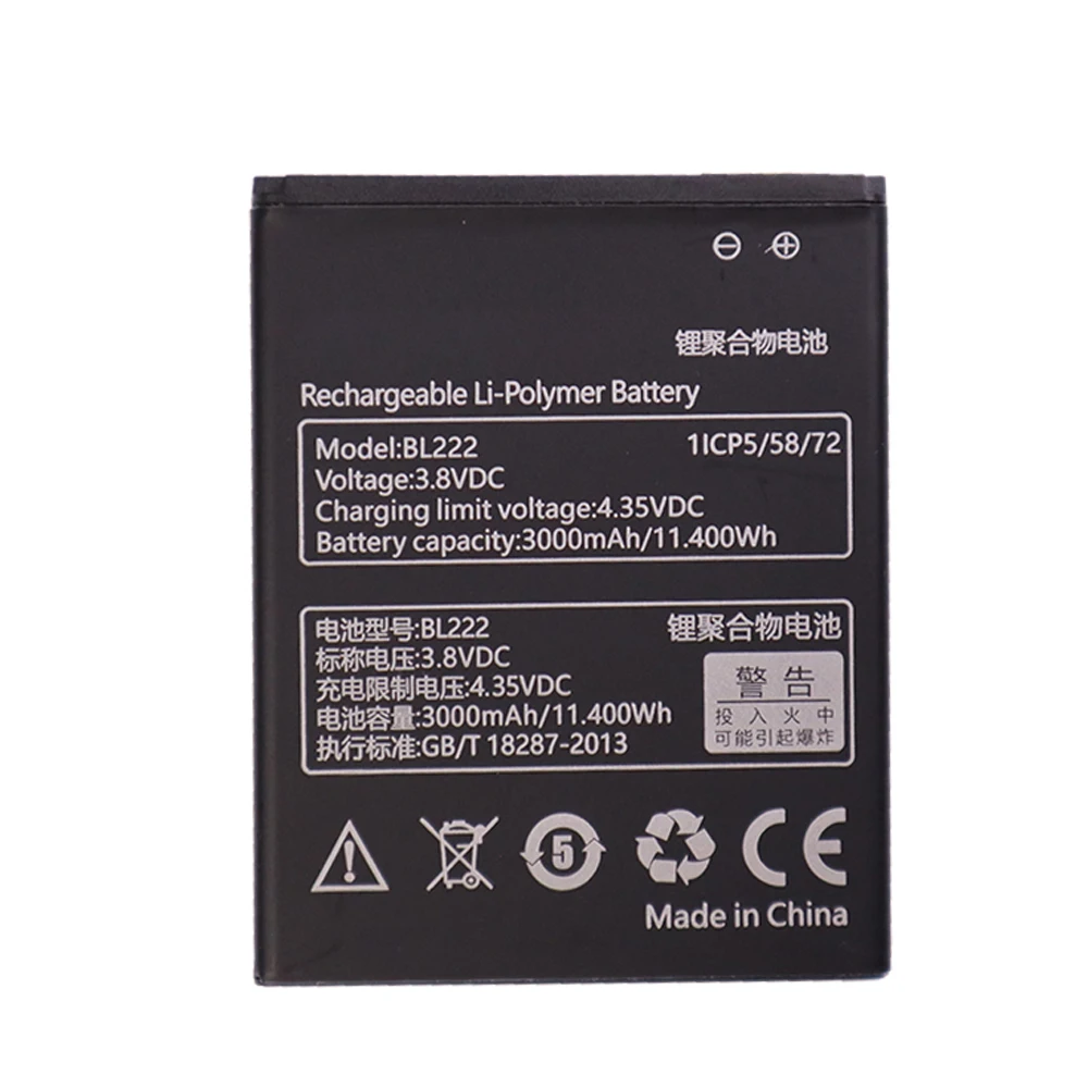 

Li-ion Battery 3000Mah S660 S668T AKKu DDP/Moto M XT1662/ ZUK Z2 Pro Battery For Lenovo BL222/BL265/BL263, Black color
