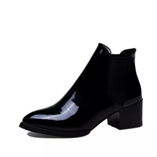 

2020 New Women's Ankle Boots Women Autumn Winter Boots Ladies High Heel Shoes Solid Ankle Zipper Warm Pointed Toe Casual Shoes
