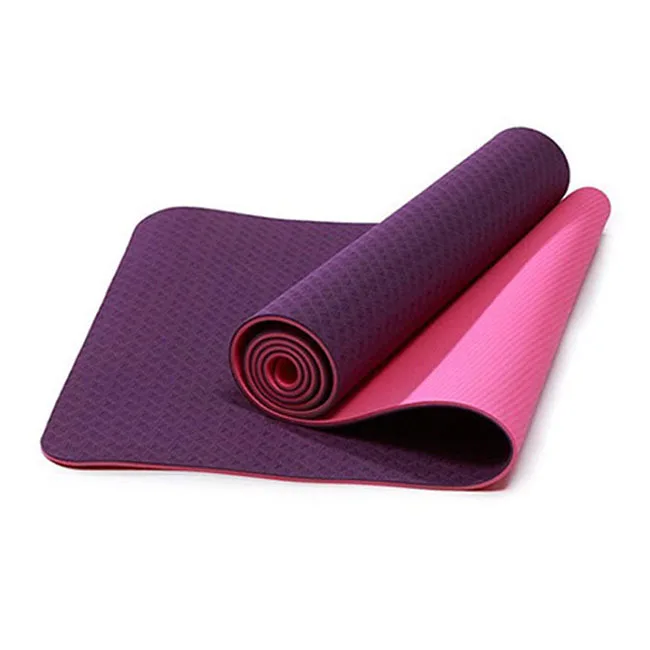 

Factory Price Customized Two-color TPE Yoga mat Home Use Fitness equipment, Purple