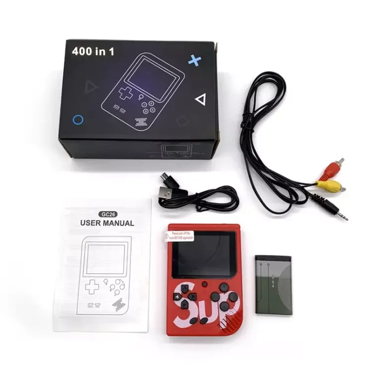 

Factory 400 in 1 Retro 8 Bit Video Game Console Single Double Player Game game console, White/red/blue/yellow/black