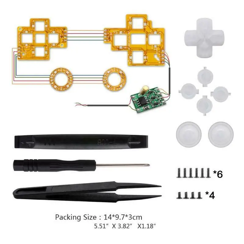 

Multi-Colors Extreme Rate Luminated Thumbsticks D-Pad Control Pad For Ps4 v2 LED Button Kit Set