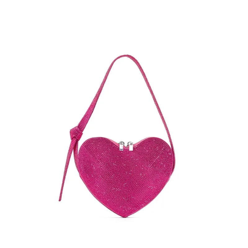 

new women shiny heart shape purse bag women handbag valentines day for girls hot pink hand bag for ladies
