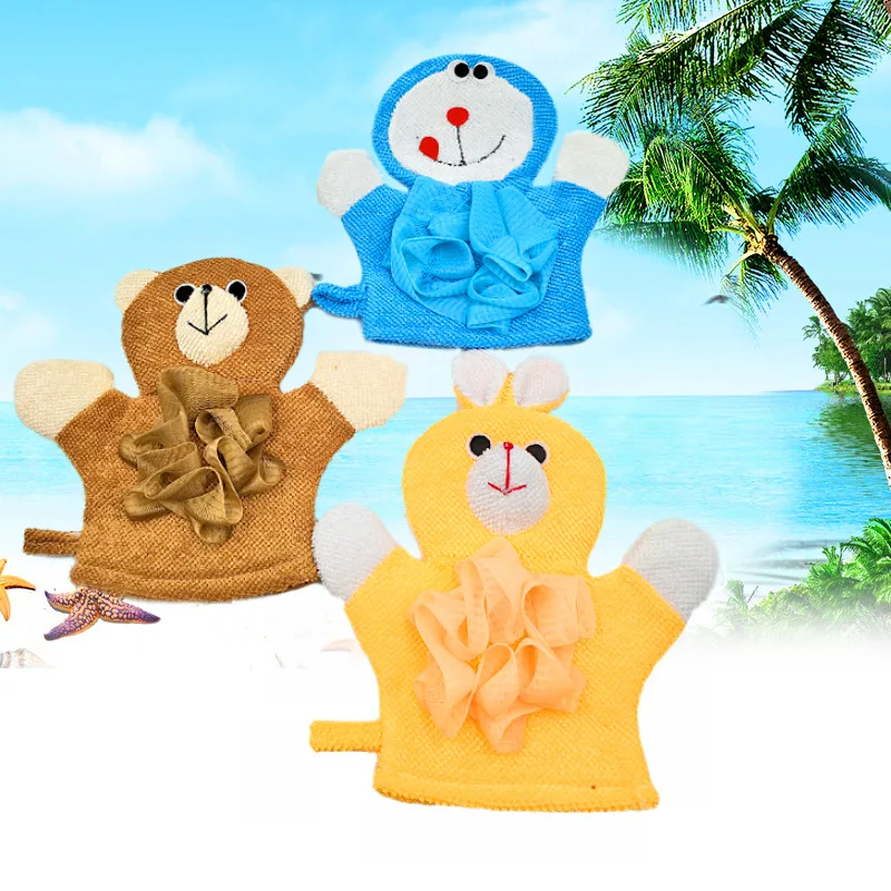 

Soft Kids Baby Bath Gloves Children Shower Bath Towels Brushes Cartoon Animal Baby Shower Gloves Sponge Wash Towel