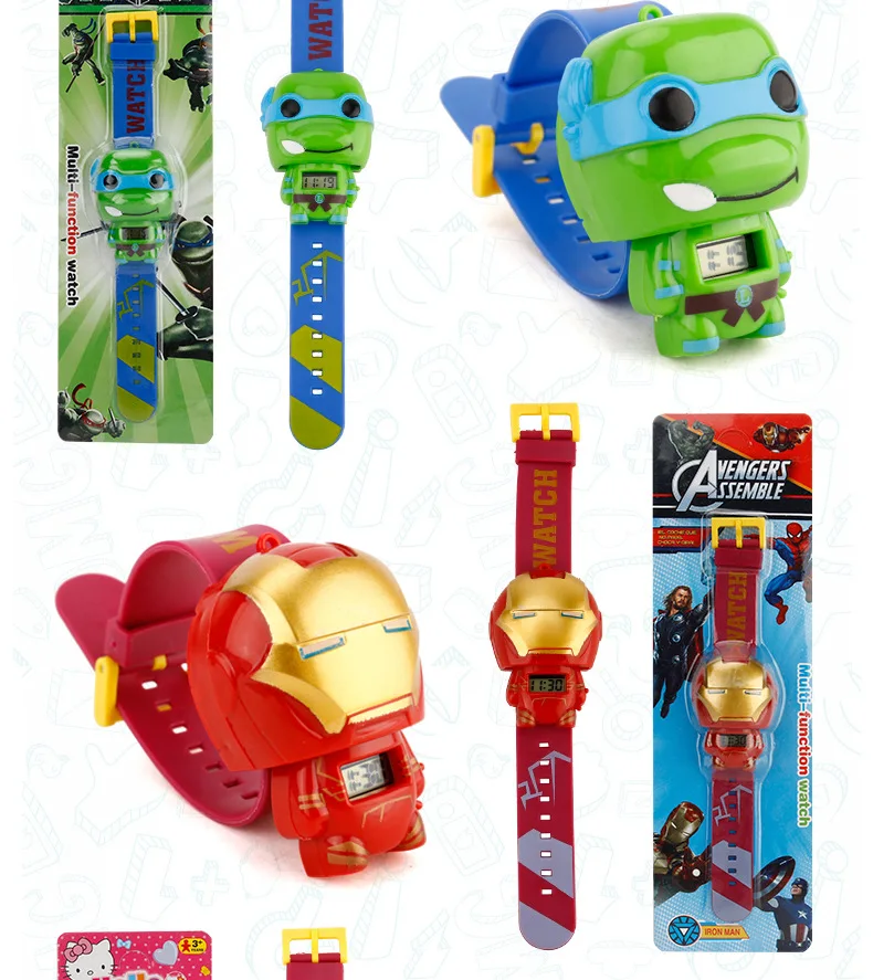 

Wholesale kid toy cartoon watch hot products marvel heroes shape kids watch cartoon children's digital watch, Diverse color avaiable