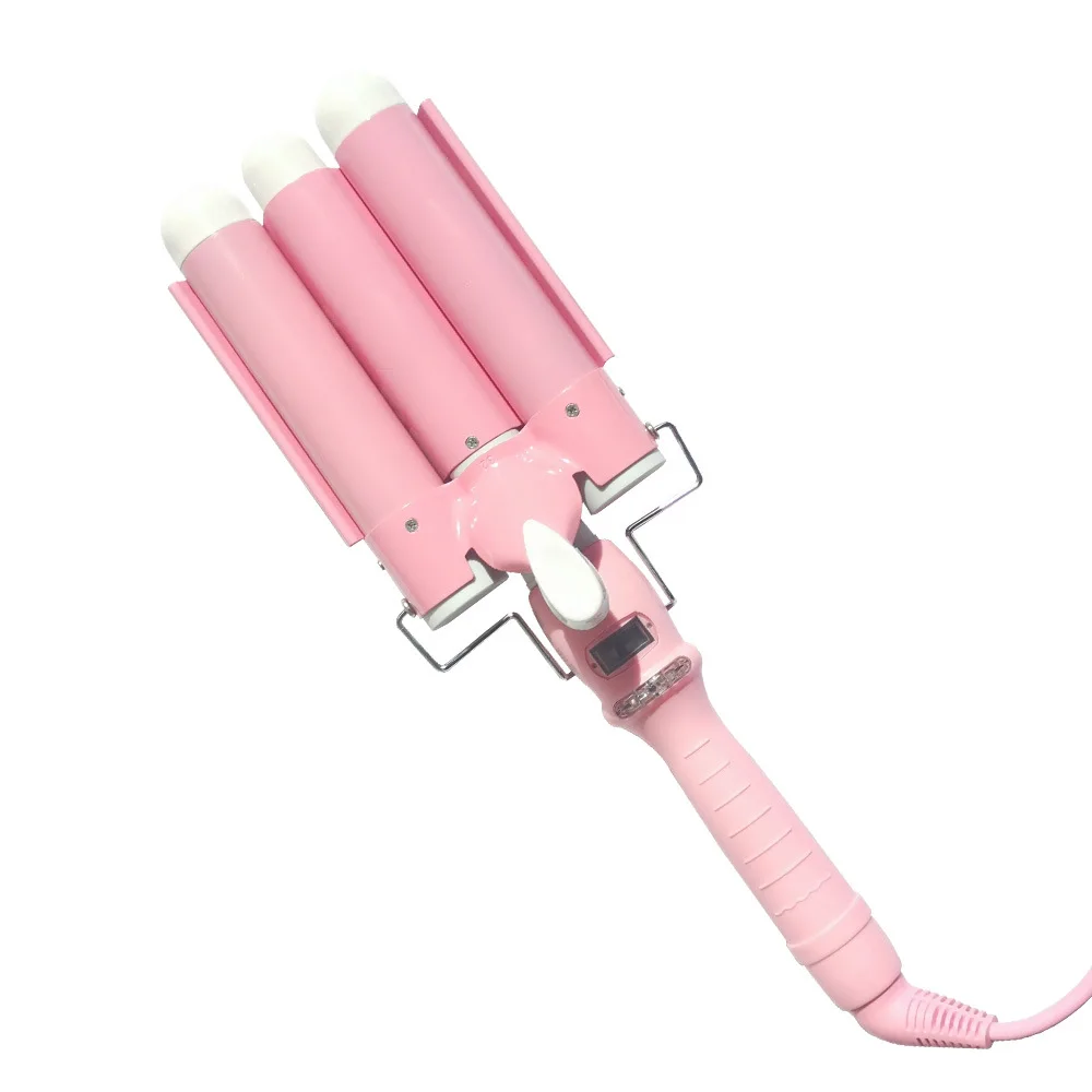 

New Ceramic PTC Heating Adjustable Safe 3 and 5 Barrels Hair Waver Curling Iron Hair Curler, Pink,glod,black