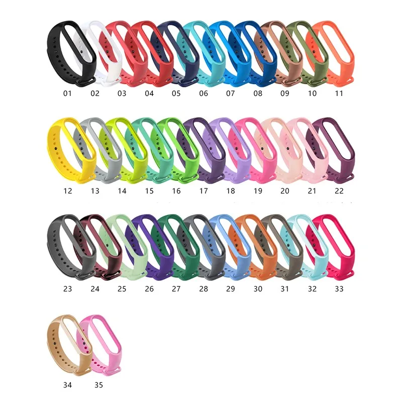 

Replacement Colorful Silicone Wrist Silica Gel Strap Watch Band Premium Luxury Watch Rubber Mi bands 5 strap, 24 colors