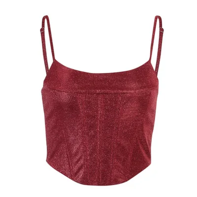 

Sling Short Glitter Waistband Women's Spring And Summer New Casual Fashion Vest