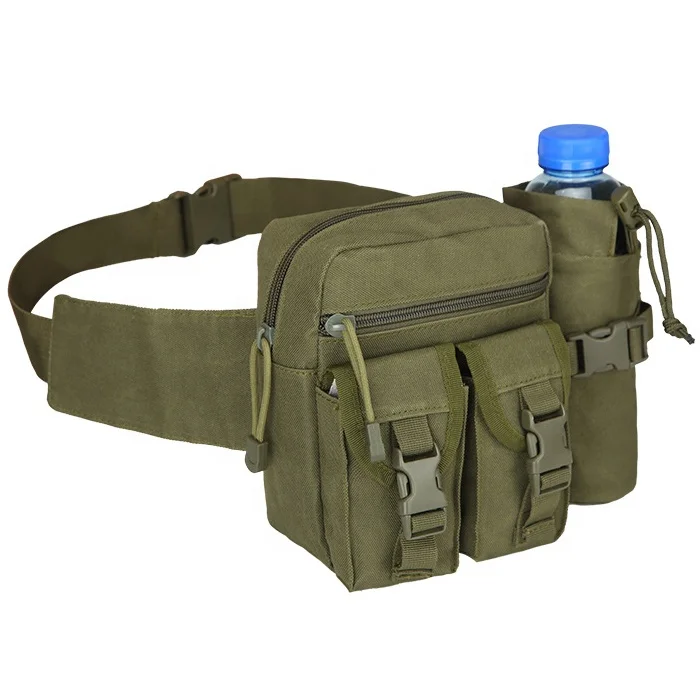 

Gear Pocket Sling Hip Belt MOLLE Army Military Running Waist Bag Tactical Fanny Pack with Detachable Water Bottle Holder Pouch