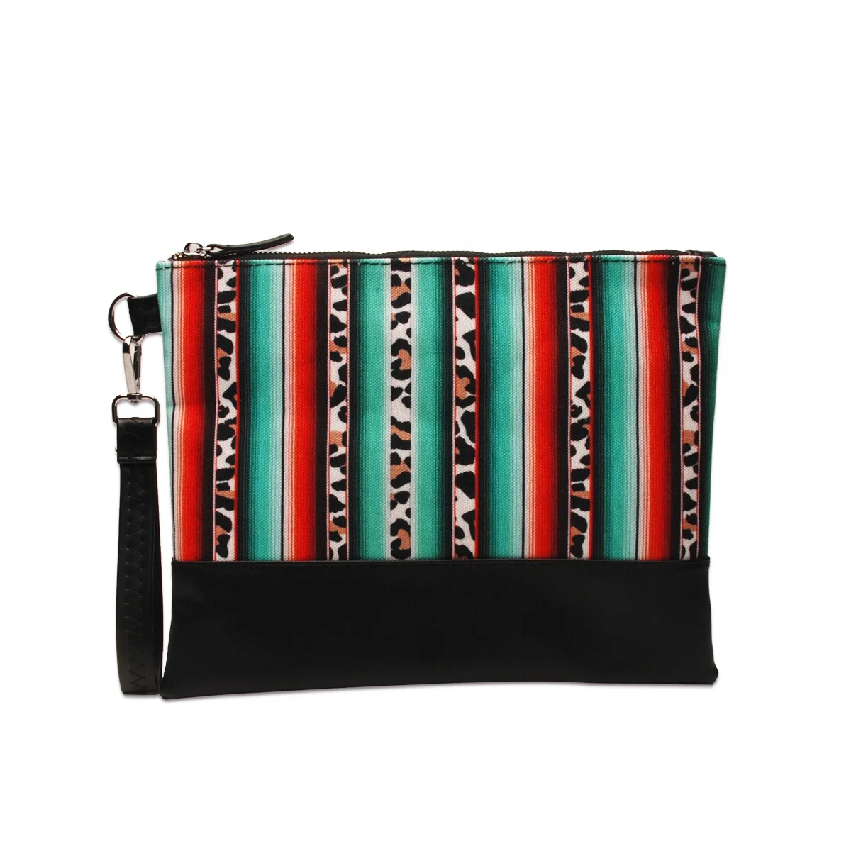 

Free Shipping Fashion Unisex Make Up Handbag PU Leather Purse Bag Serape Wrist Bag, 9 colors