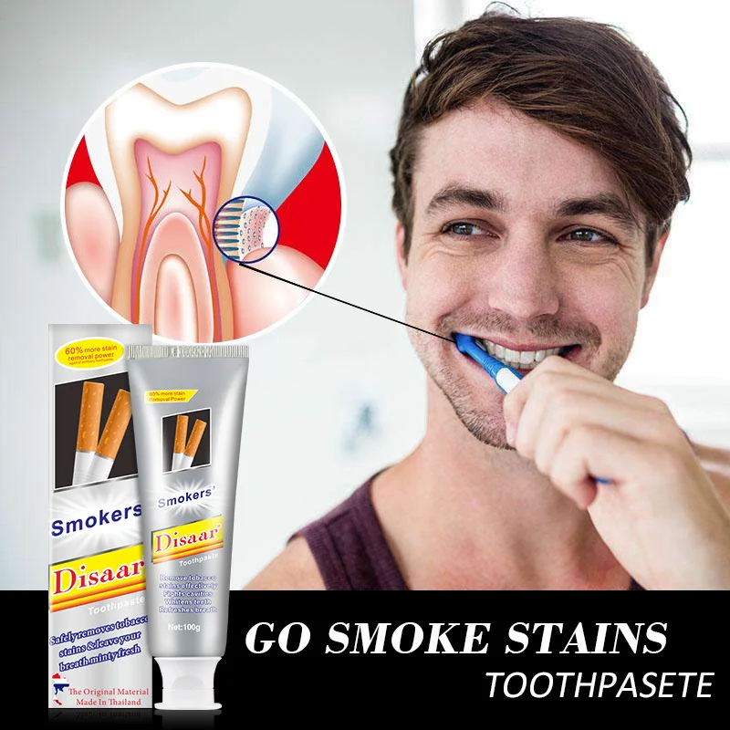 
100g Smoker Toothpaste Nature Organic Whitening Removes Tobacco Stains Bad Breath for smoking 